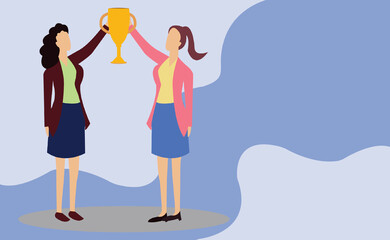 2D illustration business success concept