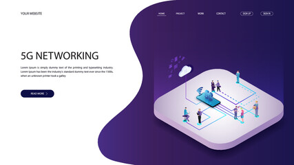 Isomatric illustration on 5G networking sevice