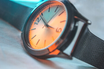 Reloj de hombre en primer plano