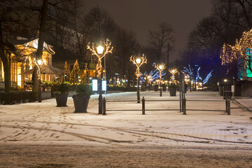 Christmas decoration of Esplanadi park in Helsinki. Finland