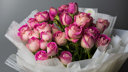 bouquet of pink tulips