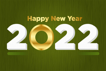 happy new year, with a combination of green and gold