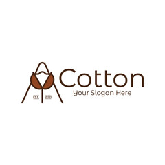 Cotton A letter logo vector, suitable for agriculture, environment, clothing, fashion or related to cotton.