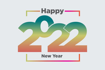 happy new year with beautiful colored text