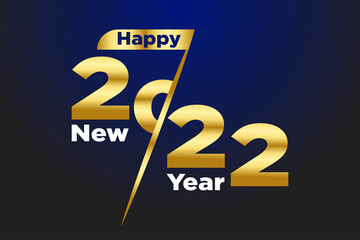 happy new year with beautiful gold colored text