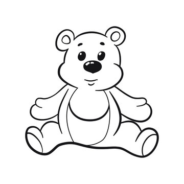 Teddy bear toy, vector drawing