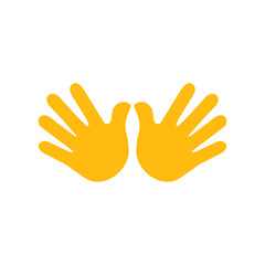 Obraz premium Jazz hands emoji vector illustration yellow open hands