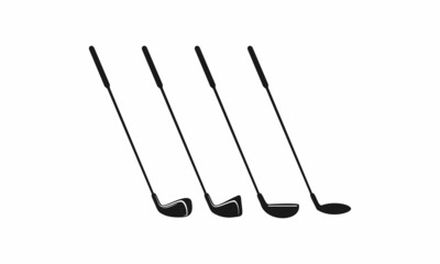 Type of golf stick set illustration vector design