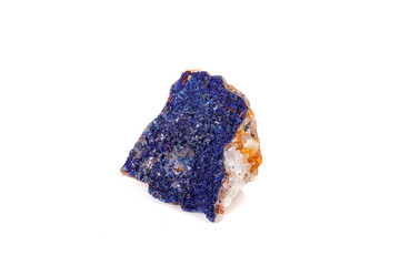 Macro mineral stone Malachite and Azurite against white background