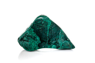 Malachite macro mineral stone on a white background