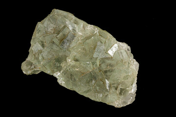 Macro stone mineral Fluorite on a black background