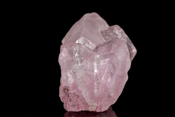 Macro stone mineral Fluorite on a black background