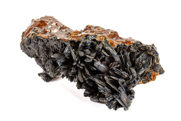 Macro stone Apatite mineral on white background