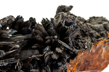 Macro stone Apatite mineral on white background