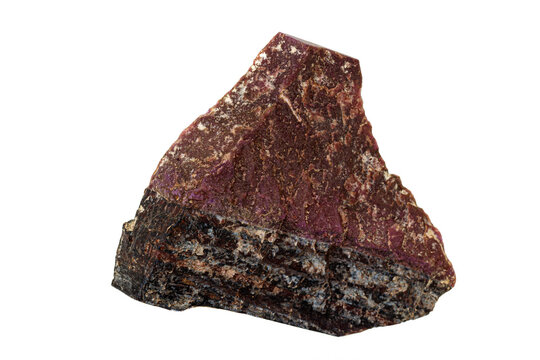 Macro stone mineral Sugilite on a white background
