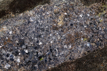 Macro stone Aegirine in charoite on white background