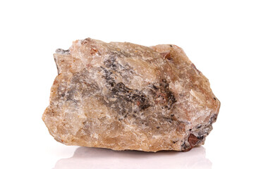 Macro stone Zircon mineral on white background