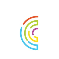 C Letter technology Template vector icon design