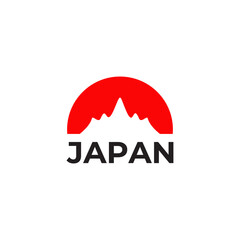 Japan flag icon emblem logo design