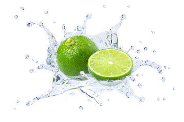 lime and water splash