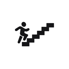 Man on stairs going up icons symbol vector elements for infographic web