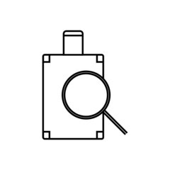 Magnifier and suitcase, baggage inspection sign illustration