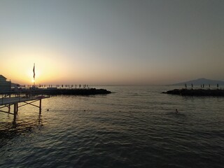 Sunset on sorrento bay in Naples