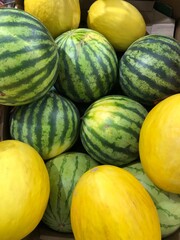 melons in a market