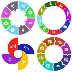 Business infographics. Set of pie chart	