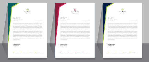 Fototapeta na wymiar Letterhead format template, business style letterhead design template. Company letterhead template designs.