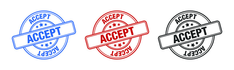 Accept - Stamp, Imprint, Seal Template. Grunge Effect. Vector Stock Illustration.