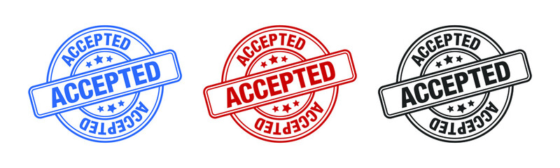 Accepted - Stamp, Imprint, Seal Template. Grunge Effect. Vector Stock Illustration.