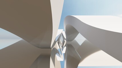 Futuristic architecture background 3d render
