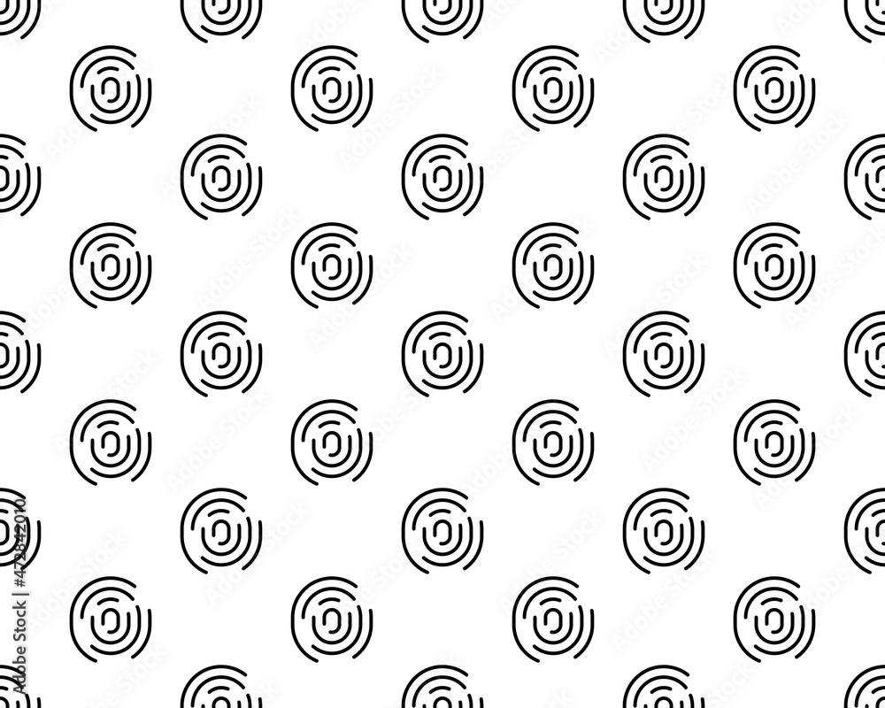 Poster seamless finger print. black and white macro pattern. unique thumbs marks. personal biometric data. 