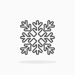 Snowflake icon. Editable Stroke and pixel perfect. Outline style. Vector illustration. Enjoy this icon for your project.