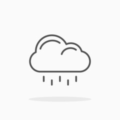 Cloud Rain icon. Editable Stroke and pixel perfect. Outline style. Vector illustration. Enjoy this icon for your project.