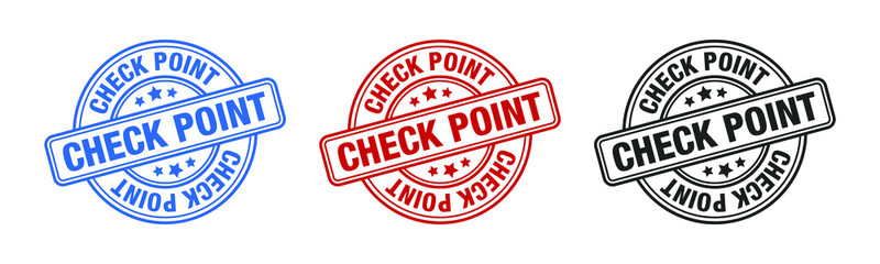 Check Point - Stamp, Imprint, Seal Template. Grunge Effect. Vector Stock Illustration. Set