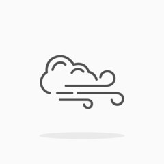 Fog Cloud icon. Editable Stroke and pixel perfect. Outline style. Vector illustration. Enjoy this icon for your project.