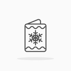 Winter Card icon. Editable Stroke and pixel perfect. Outline style. Vector illustration. Enjoy this icon for your project.