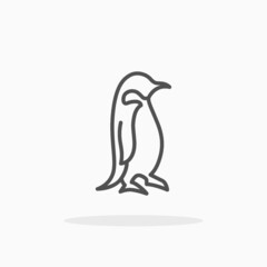 Penguin icon. Editable Stroke and pixel perfect. Outline style. Vector illustration. Enjoy this icon for your project.