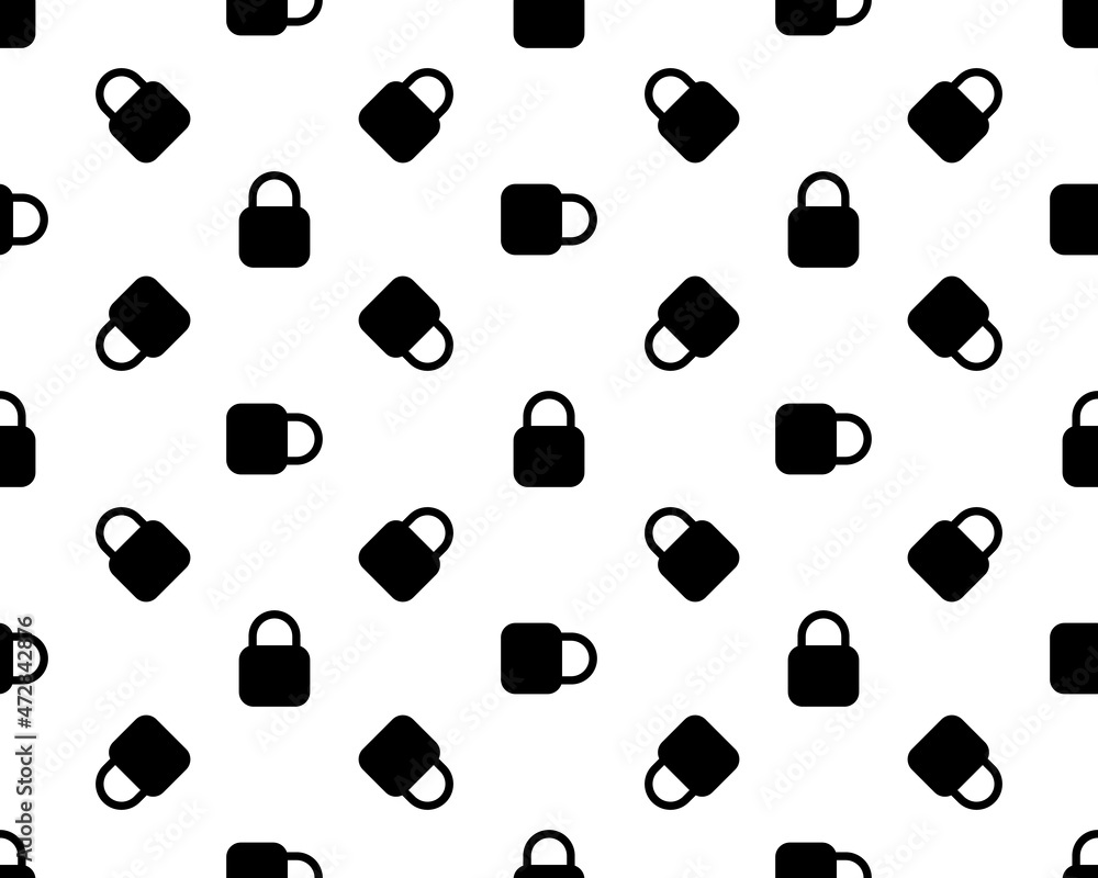 Poster square seamless background pattern from geometric shapes. the pattern is evenly filled with black pa