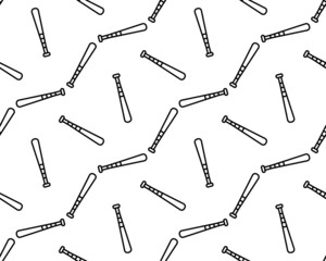 Black baseball bat pattern repeat seamless in black color for any design. Vector geometric illustration