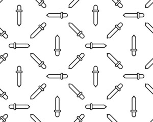 Black Pipette icon isolated seamless pattern on white background. Element of medical, chemistry lab equipment. Pipette with drop. Medicine symbol. Vector Illustration