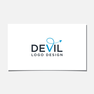 V DEVIL LOGO DESIGN VECTOR