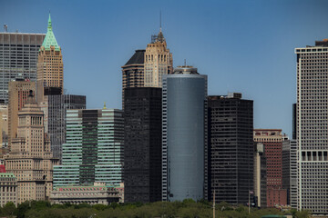 New York City street photo with buildings during clear day