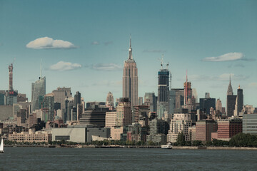 New York City street photo with buildings during clear day