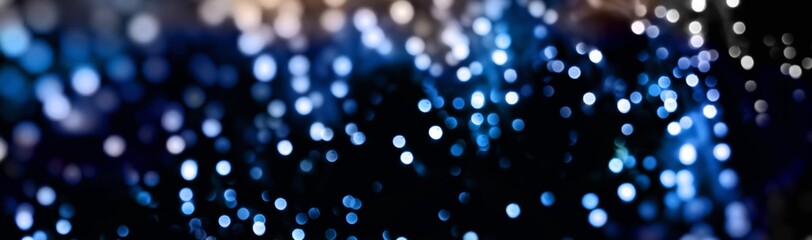 Blue Christmas New Year  background with bokeh light