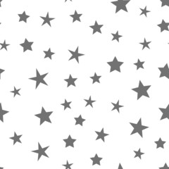 Stars seamless pattern. Random star icons, space sky night design.