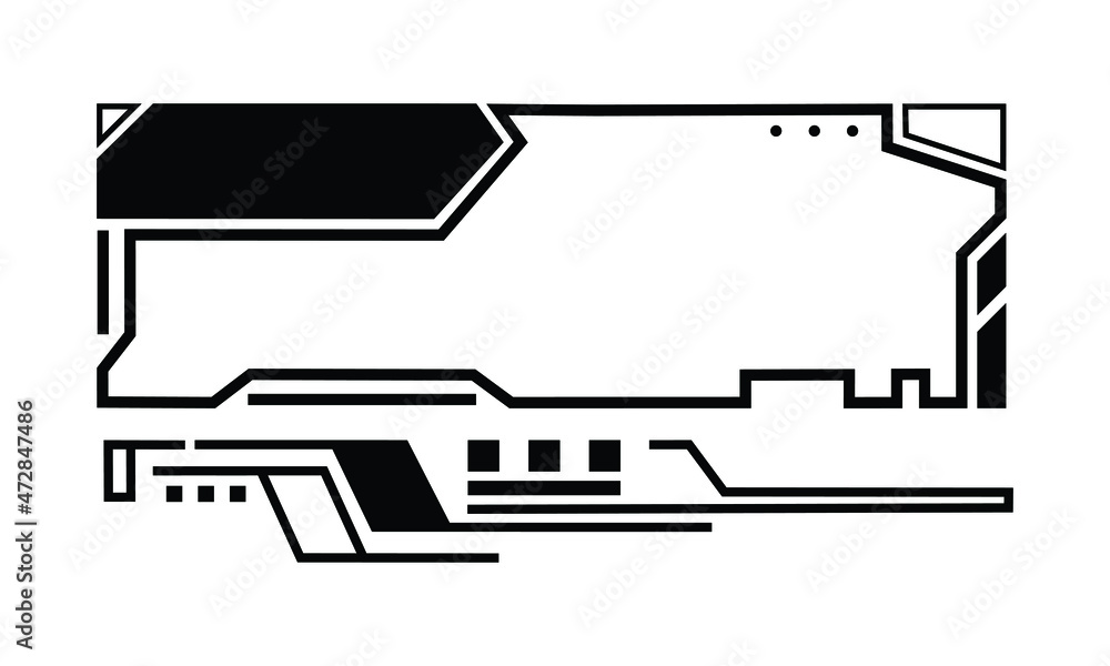 Poster hud gaming illustration for panel game design. futuristic or cyber frame illustration for game inter