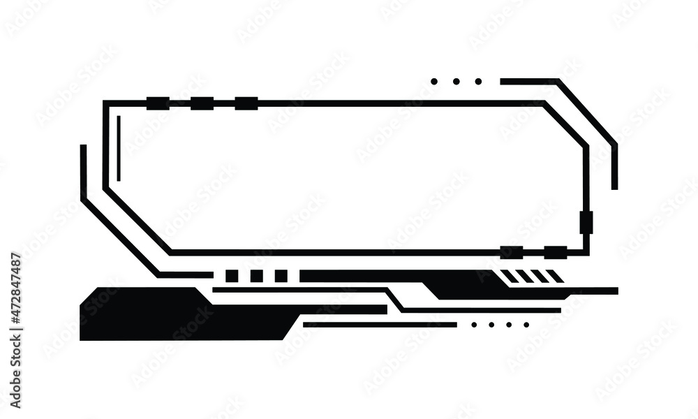 Poster hud gaming illustration for panel game design. futuristic or cyber frame illustration for game inter